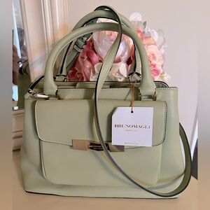 Bruno Magli Sage Green Leather Bag